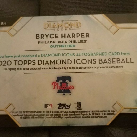 2020 Topps Diamond Icons Autograph Card BRYCE HARPER 5/5 RED VARIANT PHILLIES - Picture 2 of 3